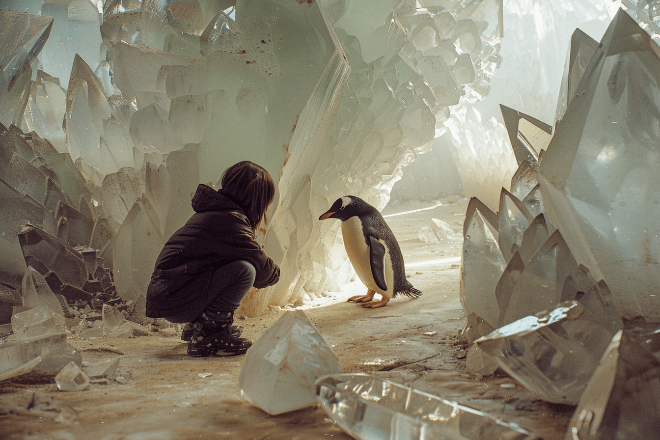 Penguins gathering on icy landscape representing the shift to AI-driven travel discovery - 800 million travelers now use AI platforms like ChatGPT and Claude for trip planning, creating urgency for hotels to establish AI visibility